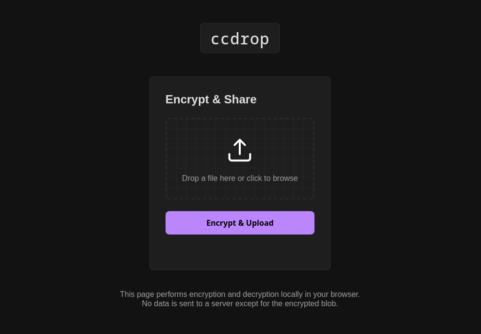 ccdrop web interface
